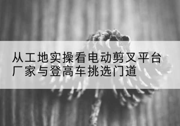 东营电动剪叉升降平台厂家-从工地实操看电动剪叉平台厂家与登高车挑选门道